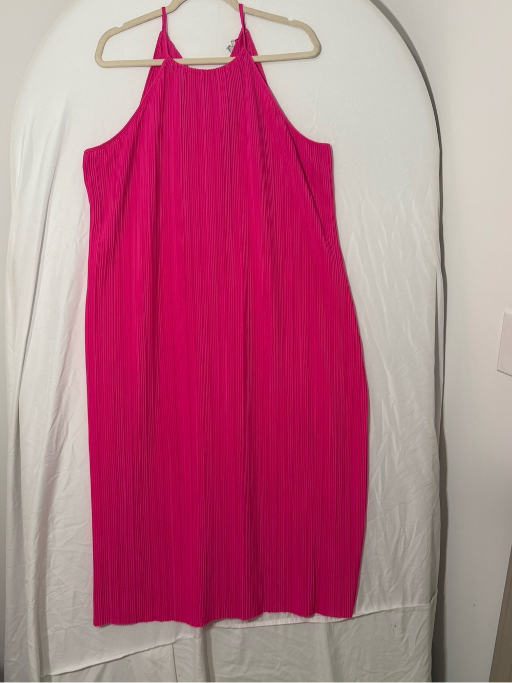 a new day Hot Pink plisse Midi Dress - Picture 3 of 6
